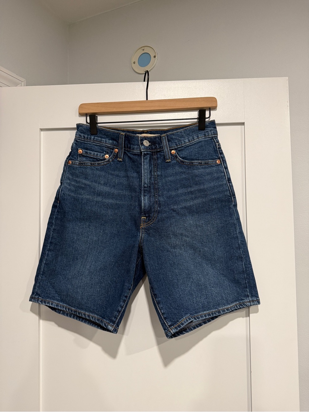 Levi's Women's Dark Blue Denim Bermuda Shorts